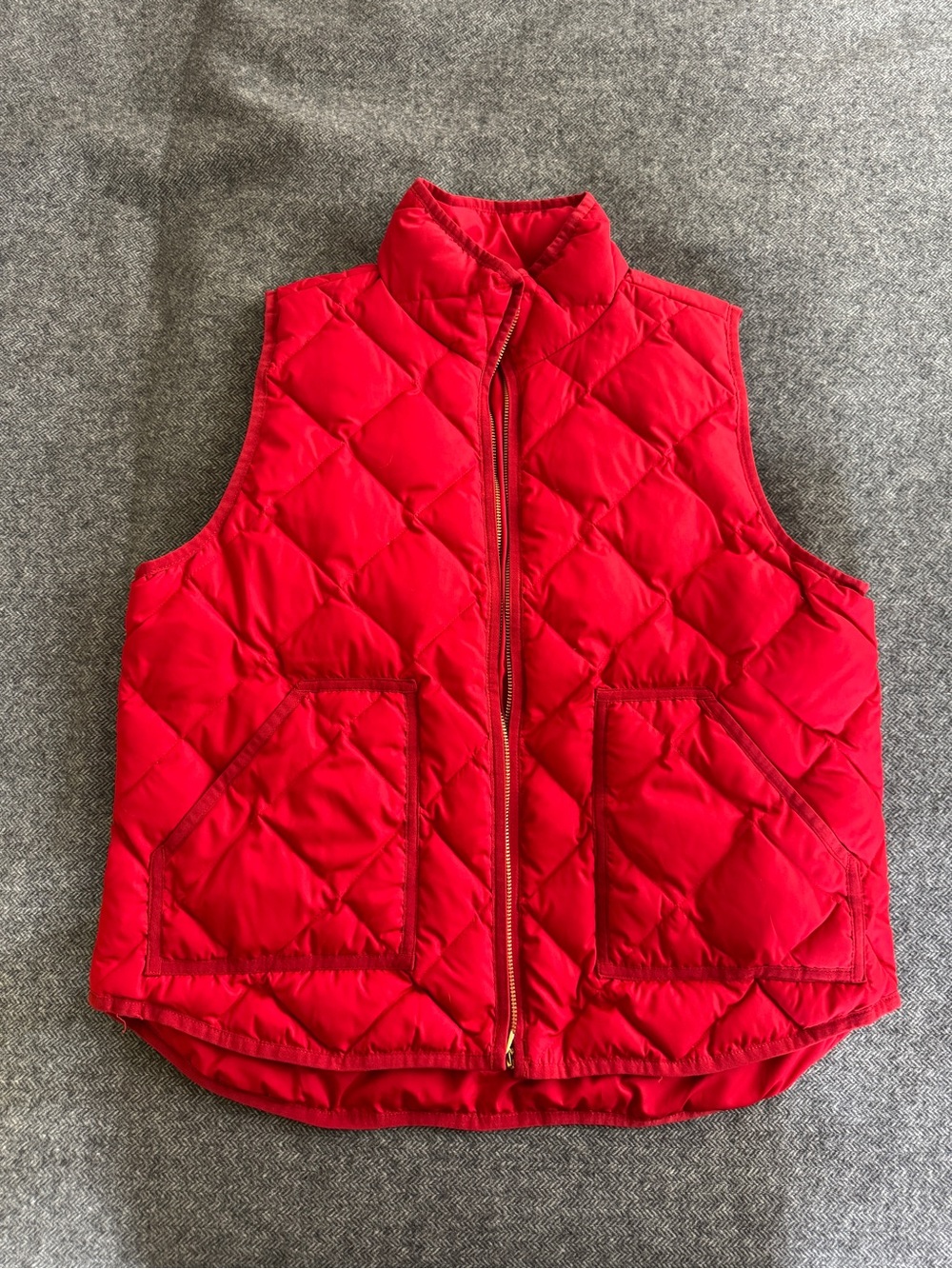 J. Crew Vibrant Red Quilted Vest